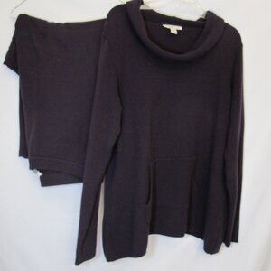 Coldwater Creek dark purple knit set 1x